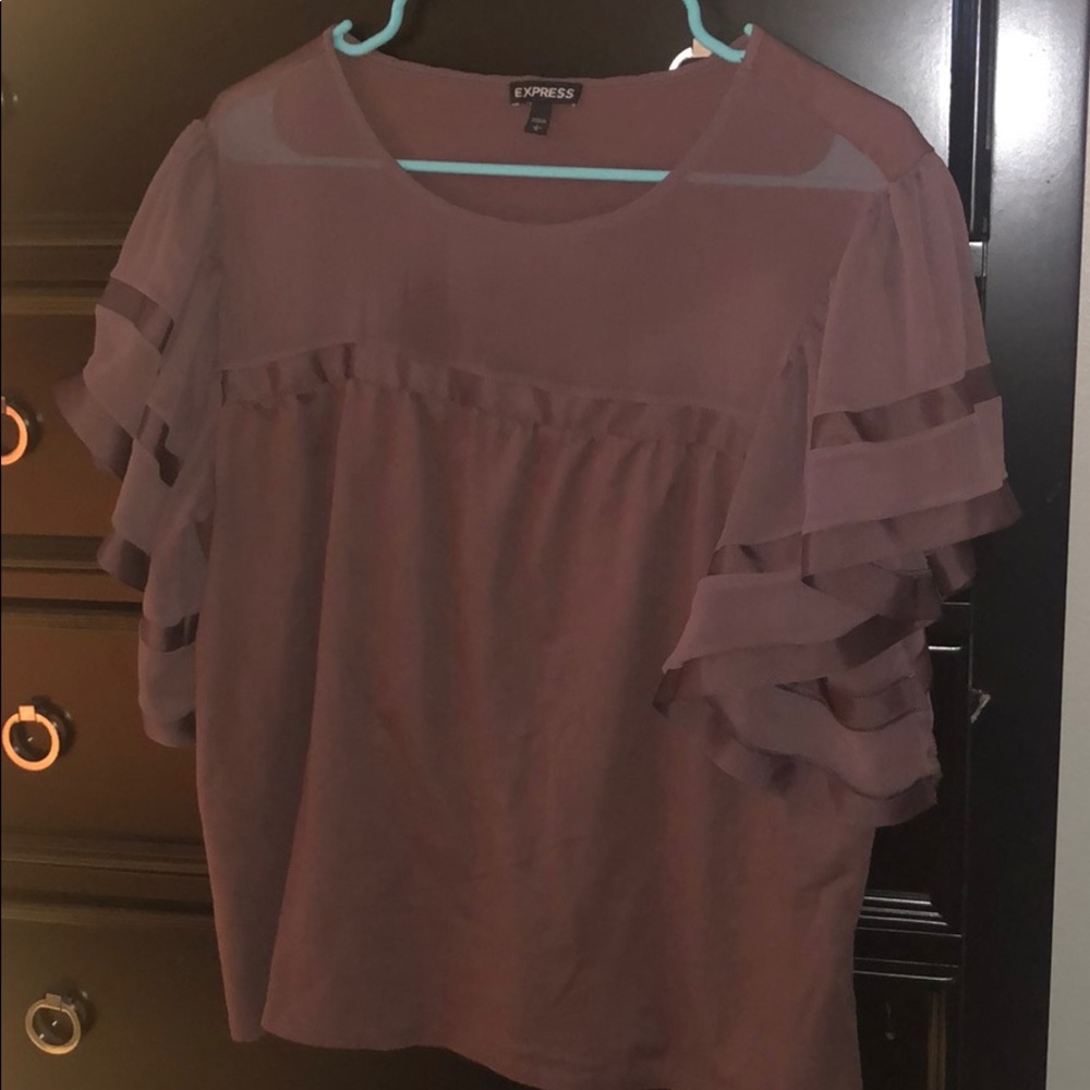 Sheer sleeve blouse